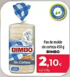 Spar La Palma Bimbo - pan de molde sin corteza oferta