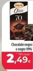 Spar La Palma Valor - chocolate negro s/azucar 70% oferta