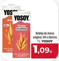 SPAR Lanzarote Yosoy - bebida de avena original, 0% o barista oferta