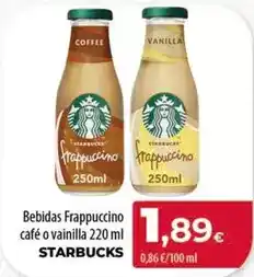SPAR Lanzarote Starbucks - bebidas frappucino café o vainilla oferta