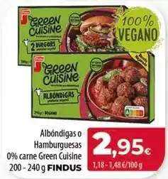 SPAR Lanzarote Findus - albondigas o hamburguesas 0% carne green cuisine oferta