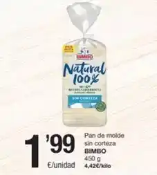 SPAR Fragadis Bimbo - pan de molde sin corteza oferta