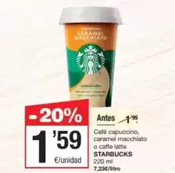 SPAR Fragadis Starbucks - café capuccino, caramel macchiato o caffe latte oferta
