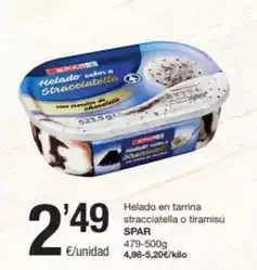 SPAR Fragadis Spar - helado en tarrina stracciatella o tiramisu oferta