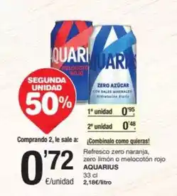 SPAR Fragadis Aquarius - refresco zero naranja zero limon o melocoton rojo oferta