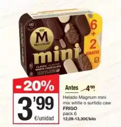 SPAR Fragadis Frigo - helado magnum mini mix white o surtido caw oferta