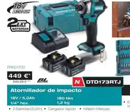 Ferri Makita - atornillador de impacto dtd173rtj oferta