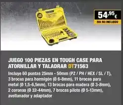 Ferri Dewalt - juego 100 piezas en tough case para atornillar y taladrar oferta