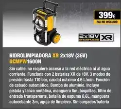 Ferri Dewalt - hidrolimpiadora xr 2x18v (36v) dcmpw1600n oferta