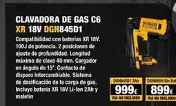 Ferri Clavadora de gas c6 xr 18v dgn845d 1 oferta