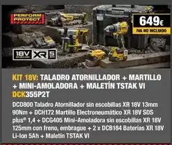 Ferri Dewalt - taladro atornillador + martillo + mini amoladora + maletin vi oferta