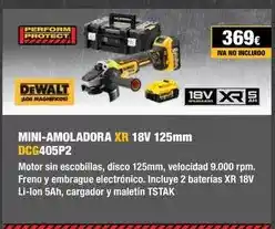 Ferri Dewalt - mini-amoladora xr 18v 125mm dcg405p2 oferta