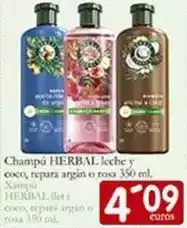 Supermercados Bip Bip Herbal - champú leche y coco, repara argan o roja oferta