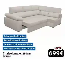 Centro Hogar Sanchez Berlín - chaiselongue. 280cm oferta