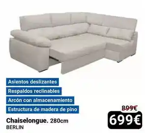 Centro Hogar Sanchez Berlín - chaiselongue. 280cm oferta