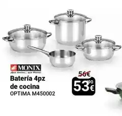 Centro Hogar Sanchez Monix - batería 4pz de cocina optima m450002 oferta