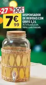 Centrakor Dispensador de bebidas con grifo 3.3 l oferta