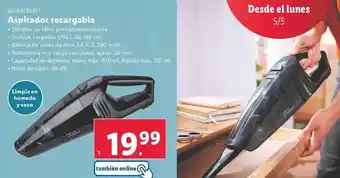 Lidl Silvercrest - aspirador recargable oferta