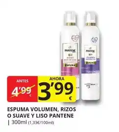 Supermercados MAS Pantene - espuma volumen, rizos o suave y liso oferta