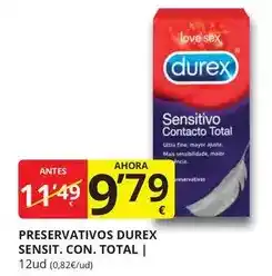 Supermercados MAS Durex - preservativos sensit. con. total oferta