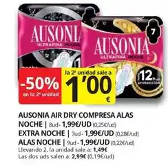 Supermercados MAS Ausonia - air dry compresa alas noche oferta
