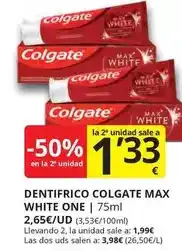 Supermercados MAS Colgate - dentifrico max white oferta