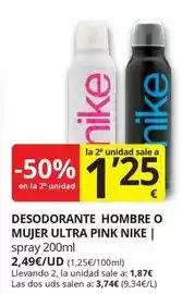 Supermercados MAS Nike - desodorante huecere o mujer ultra pink oferta