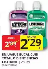 Supermercados MAS Listerine - enjuague bucal cuid total o dient encias oferta