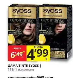 Supermercados MAS Syoss - tinte oferta