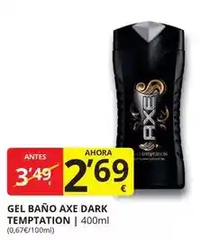 Supermercados MAS Axe - gel bano dark temptation oferta
