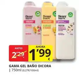 Supermercados MAS Dicora - gama gel bano oferta