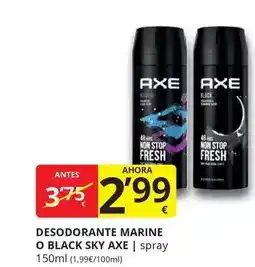 Supermercados MAS Axe - desodorante marine o black sky oferta