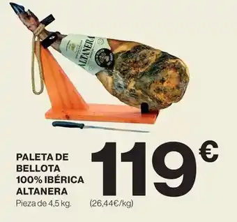 El Corte Inglés Altanera - paleta de bellota 100% iberica oferta