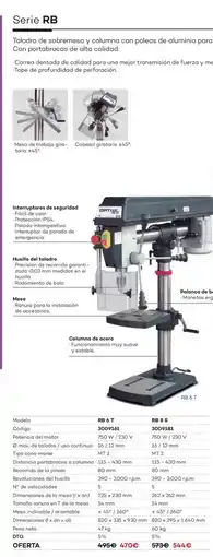 Ferri Serie rb taladro de sobremesa y columna con poleas de aluminio para con portabrocas de alta calidad oferta