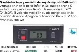 Ferri Nivel de burbuja y medidor de ángulo digital. ip65 oferta