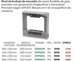 Ferri Nivel de burbuja de escuadra de acero fundido oferta