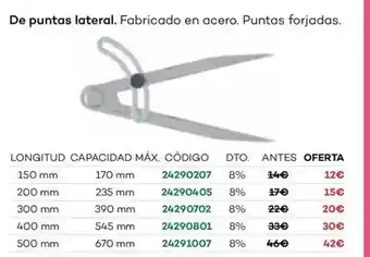 Ferri De puntas lateral, fabricado en acero. puntas forjadas oferta