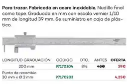 Ferri Para trazar . fabricada en acero inoxidable oferta