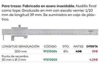 Ferri Para trazar . fabricada en acero inoxidable oferta