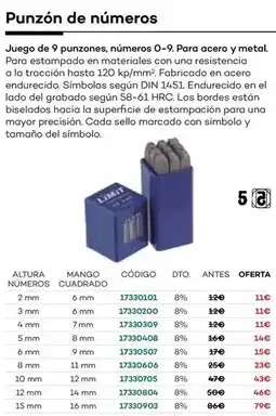 Ferri Punzon de números oferta