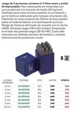 Ferri Juego de 9 punzones oferta