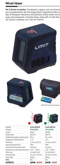 Ferri Limit - nivel láser oferta