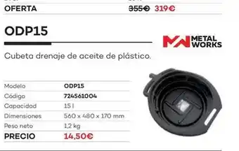 Ferri Cubeta strenaje de aceite de plastico. odp15 oferta