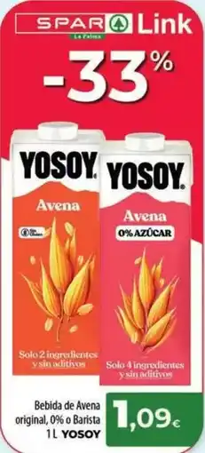 Spar La Palma Yosoy - bebida de avena original, 0% o batata oferta