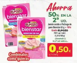 Spar La Palma Elpozo - jamon cocido o pechuga de pavo bienstar oferta