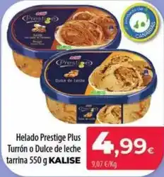 Spar La Palma Kalise - helado prestige plus turron o dulce de leche tarrina oferta