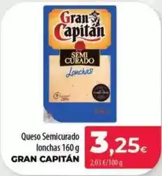 Spar La Palma Gran capitán - queso semicurado lonchas oferta