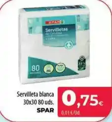 Spar La Palma Spar - servilleta blanca oferta