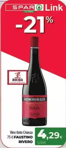 Spar La Palma Faustino rivero - vino tinto crianza oferta