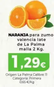Spar La Palma Naranja para zumo late de la palma oferta